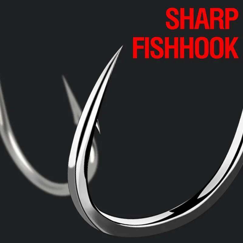 50Pcs-200Pcs Strong Sharp Needle Point Barbs Ringed Eye Saltwater Fishing Octopus Carp Hook Z260228