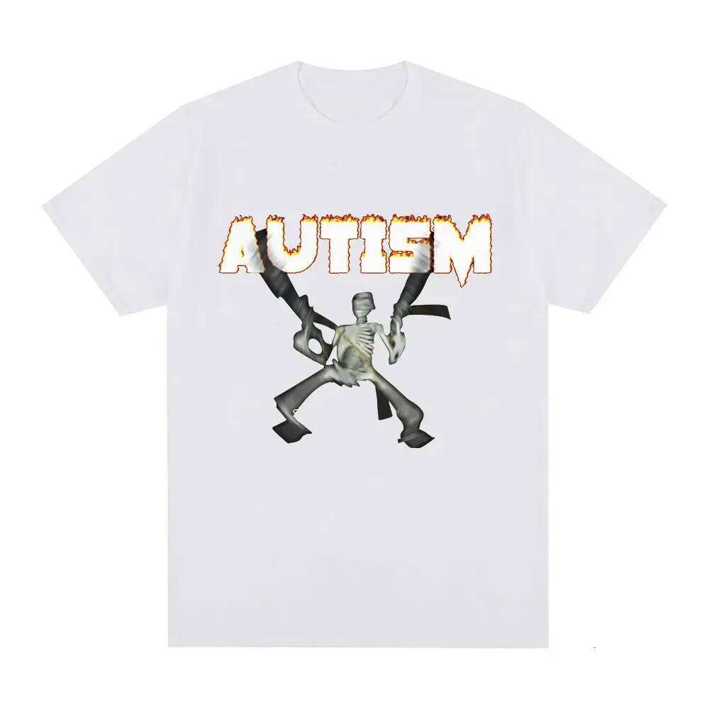 Autism Skeleton Meme T Shirt Humor Funny Skull Men Women Fashion Hip Hop T-shirt Casual Cotton Short Sleeve Oversized T-shirts C260228 - view 5