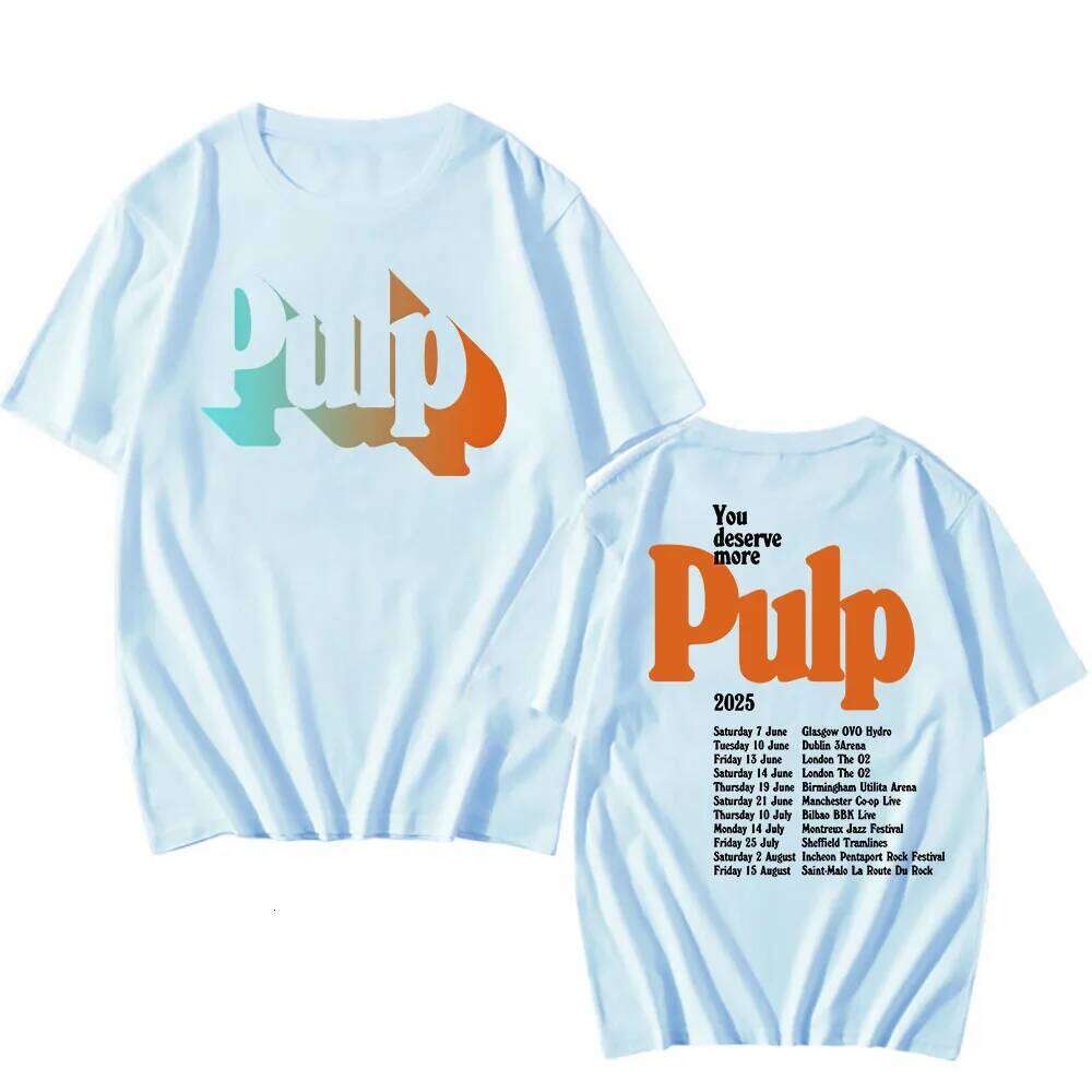 More 2025 Tour T-Shirt Black Pulp Rock Band Date Tshirts Summer Short Sleeve Cotton T Shirt for Male Hip Hop Grunge Men Tee C260228 - view 6