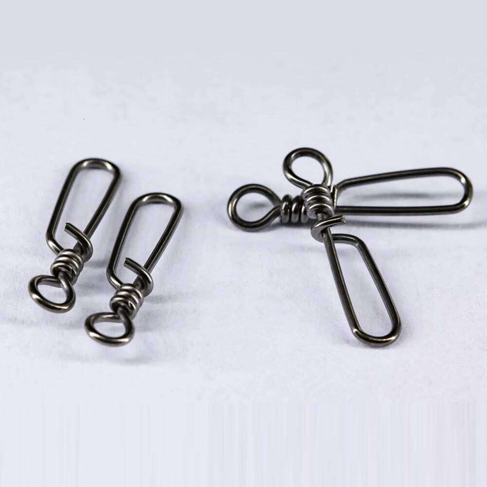 DNDYUJU 50-200pcs Stainless Steel Squid Connector Snap Lure Pin Swivel Solid Rings Safety Snaps Fishing Hook Z260228