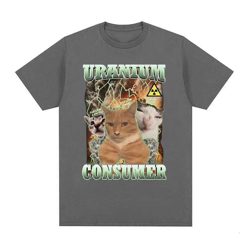 Uranium Consumer Funny Cat Meme T Shirts Fashion Vintage T-shirt Men Women Summer Casual Cotton Short Sleeve Oversized T-shirts C260228 - view 5