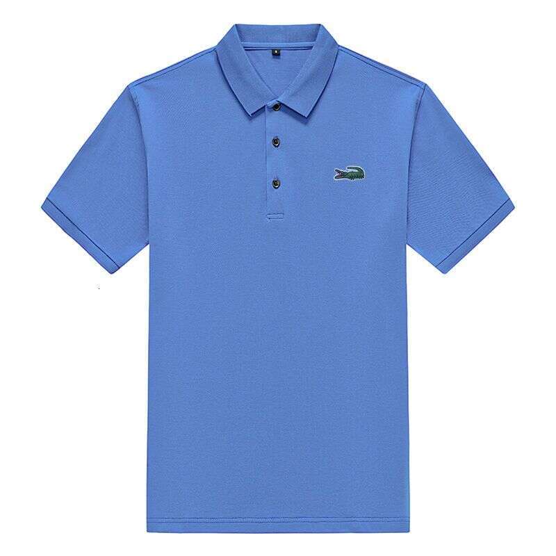 LANTI KAST Noble designer handbag Crocodile Polo Shirt Men's Summer Short Sleeve T-Shirt Pure Cotton Turn-Down Collar Loose Plus Size Women'