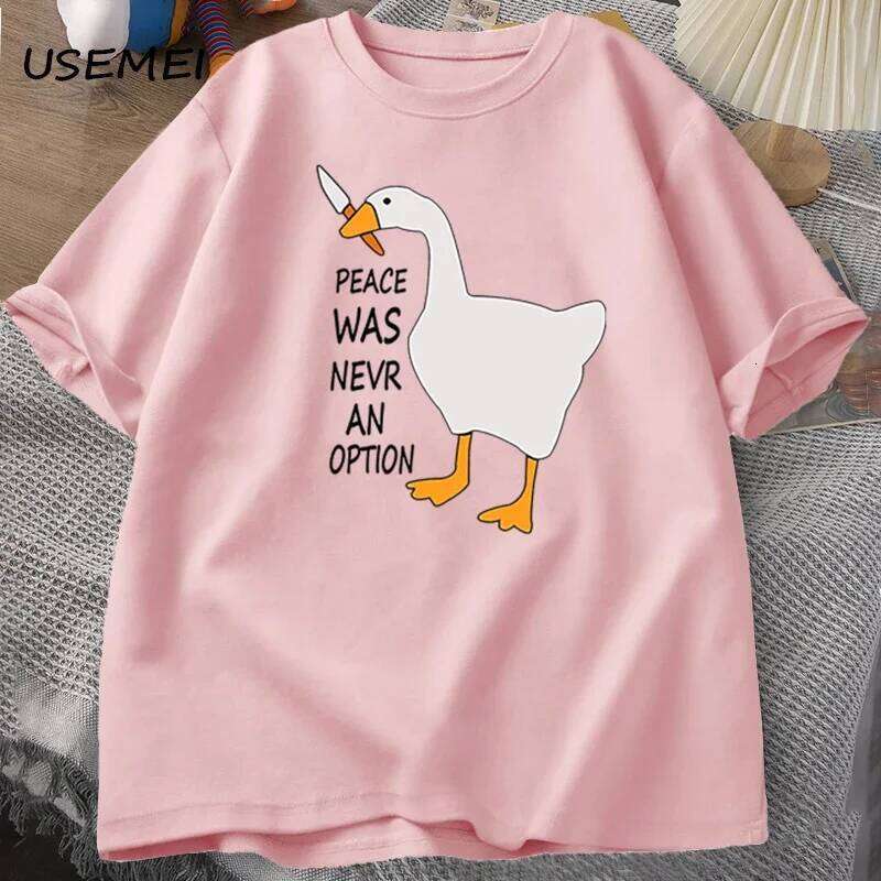 Goose Peace Was Never An Option T-shirts men women summer Cotton Tee Fashion Leisure Cool men's clothing short sleeve t shirt C260228 - view 5
