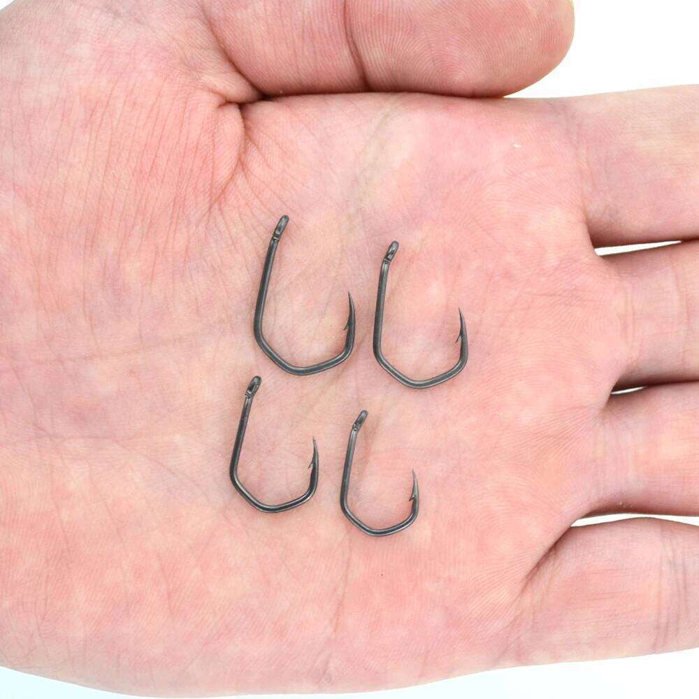 Hirisi 50pcs Carp Fishing Barbed Pinpoint Claw PTFE Coating High Carbon Stainless Steel Eyed Fish Hooks 8019 Z260228