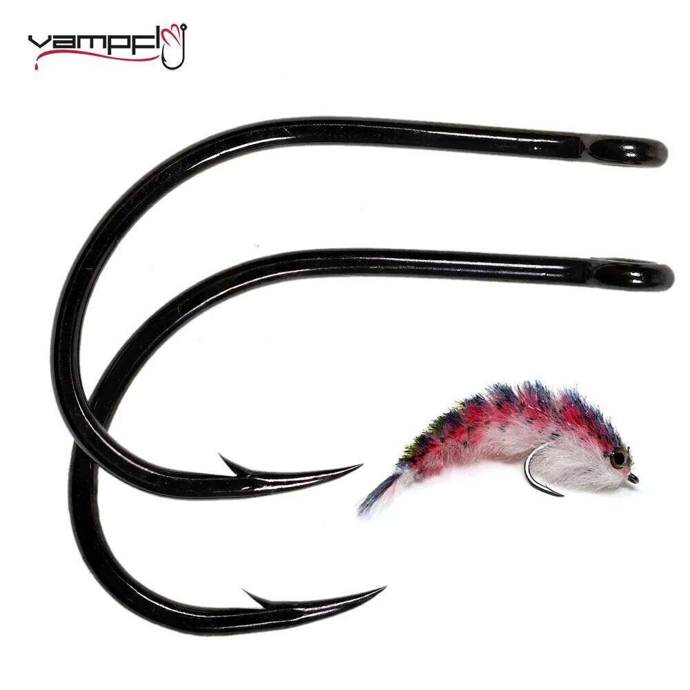 Vampfly 30PCS 1X Short Shank Barbed Fishing Hook For Tying Changers Tarpon Streamer Big Game Flies Z260228