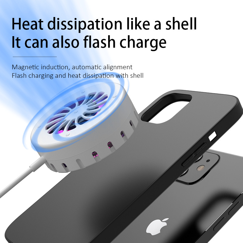 Magnetic Cooling Wireless Charger Type-C 15W Fast Charging RGB Light Game Mobile Phone Cooler Charger