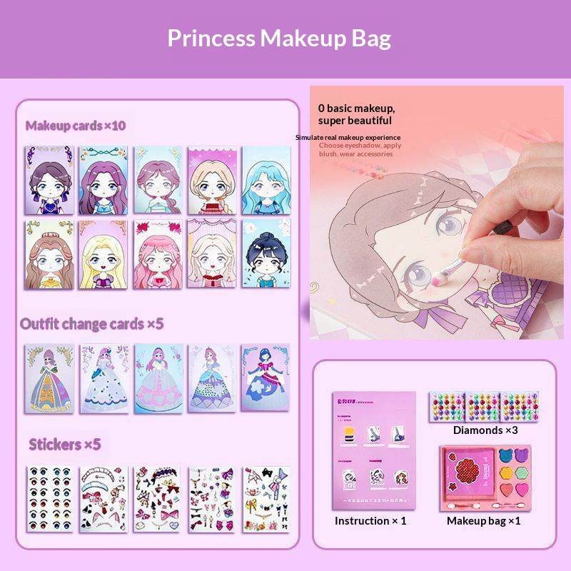 Kids Makeup Toy Set for Girls, Princess Cosmetic Bag & Dress-Up Kit, Birthday Gift for Little Girls