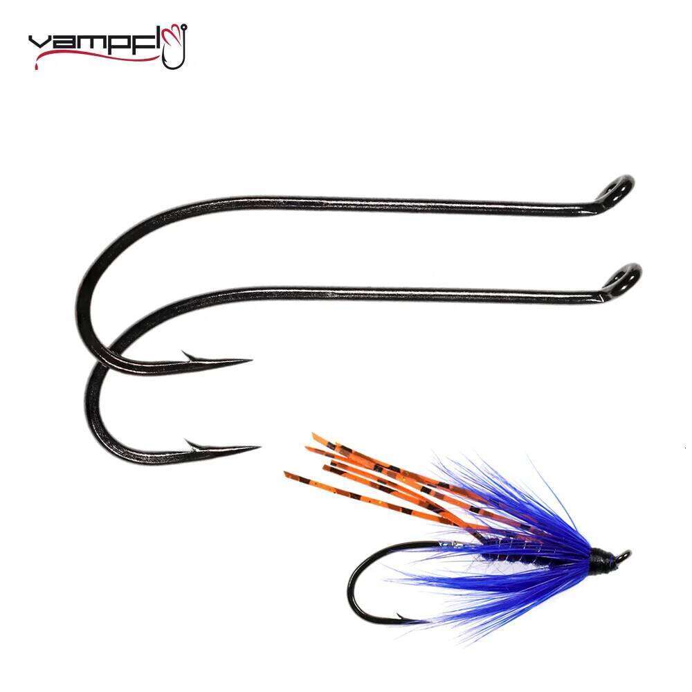 Vampfly High Carbon Steel 2X Long Shank Nymph Streamer Dry Wet Trout Bass Salmon Lure Fly Tying Classic Fishing Hook Z260228