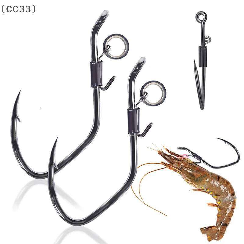 CC3310Pcs Hooks Live Catfish Baitholder Fishing Shrimp Holder Hook Corrosion Resistant Saltwater Freshwater Z260228