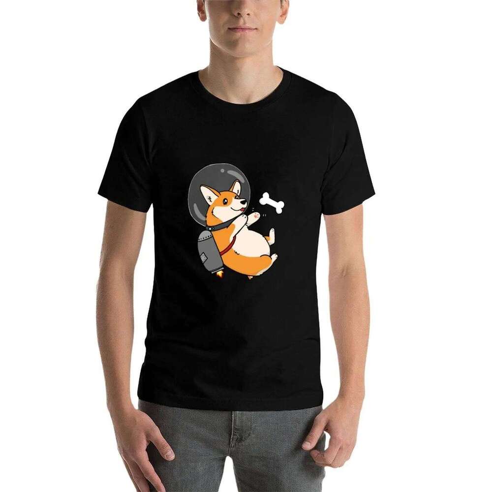 humor space funny shirts chubby T-Shirt high shirt t brand quality jetpack luxury graphic corgi man dark C260228 - view 4
