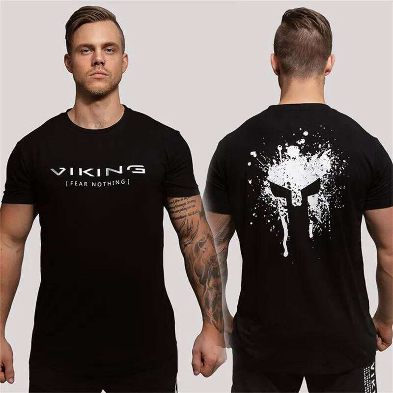 Summer Men's Casual Fitness Outdoor Running Short Sleeve T-Shirt Fashion O Neck Warrior Gym Oversized Mens Clothing C260228 - view 4
