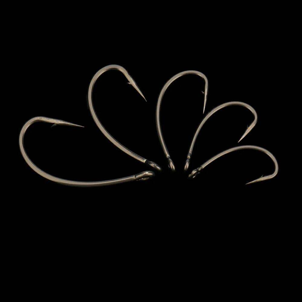 Hirisi 50pcs Coating High Carbon Stainless Steel Barbed Carp Fishing Hooks Pack with Retail Original Box 8003 Z260228