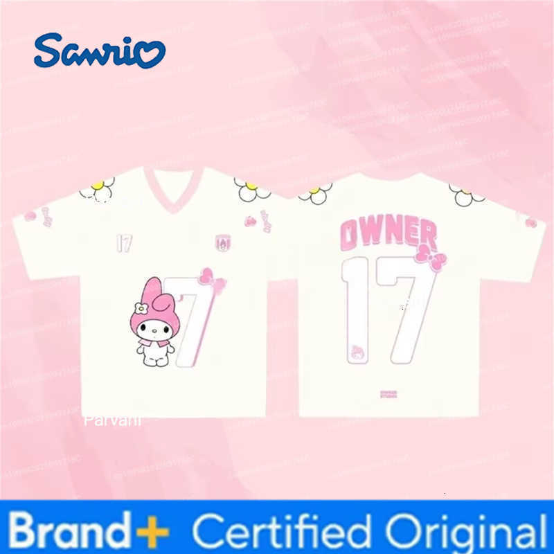 Sanrio Summer Men Tshirt Hello Kitty Short Sleeved Boys And Girls T-Shirt Cartoon Cute TShirt Comfortable Party Top Women T-shirt H260228