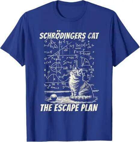 Funny Schrdinger's Cat Escape Plan Science Design T-Shirt Cute Intellect Seamlessly Graphic Kitty Saying Tee Novelty Gift Y2k C260228 - view 5