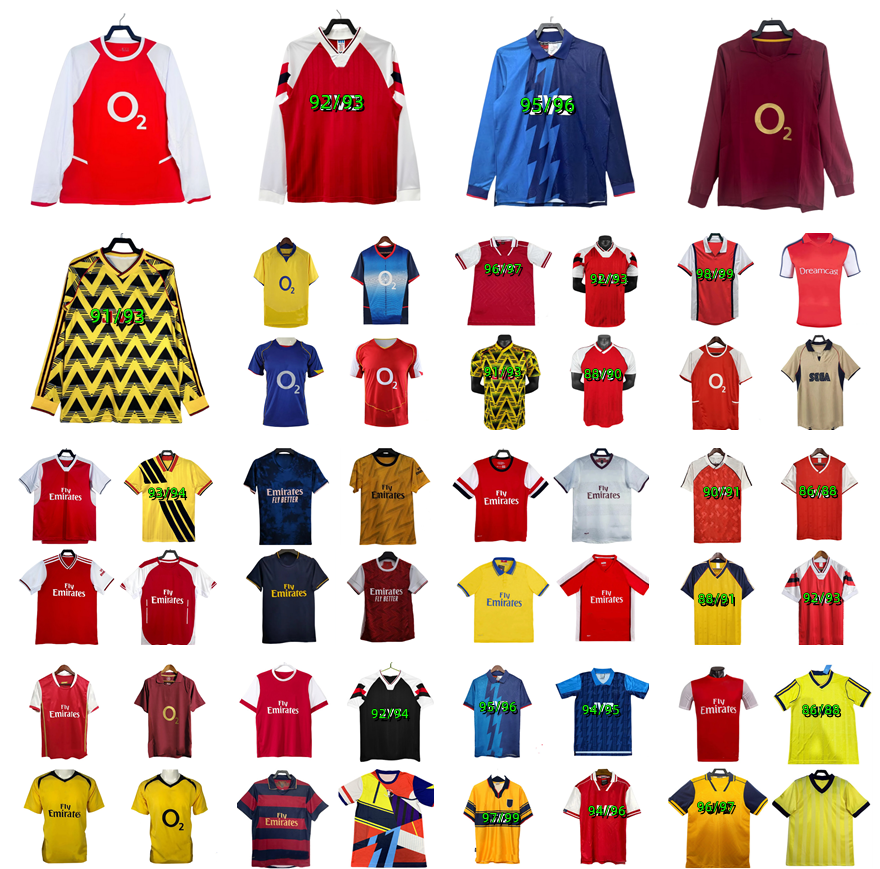 Retro Arsenally SOCCER JERSEY 86 87 89 90 91 92 94 96 97 98 99 00 11 12 13 16 17 19 20 Arsenaljersey HIGHBURY PIRES HENRY REYES BERGKAMP ADAMS Persie WRIGHT FOOTBALL SHIRT