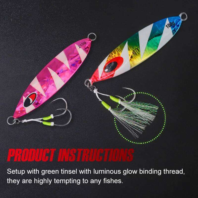 Noeby Twin Assist Slow Jigging Hook Double 1/0 2/0 3/0 4/0 5/0 6/0 Barbed High Carbon Steel Metal Jig Fishing Hooks Z260228