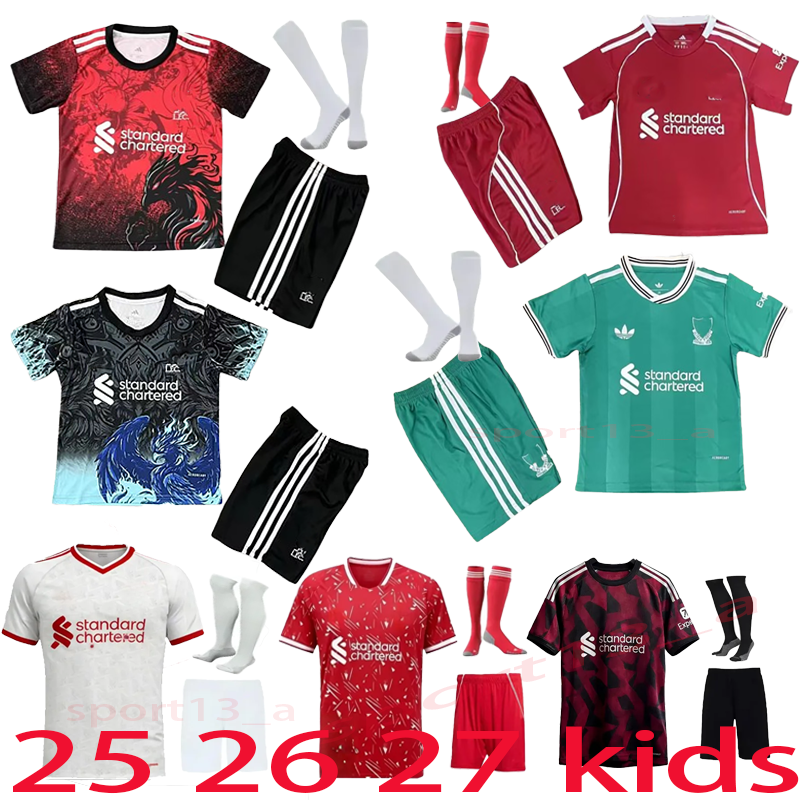25 26 27 Football Jersey ALLISTER liverpool 27os Kerkez Cody Gakpo Football Shirt Boy's kids Suit MSALAH FANS Player FRIMPONG DARWIN ball jersey Breathable Quick Dry