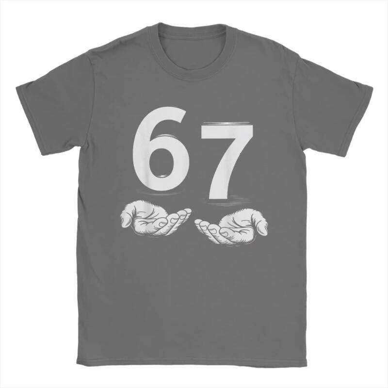 European and American Men T-Shirts Funny Six Seven Meme Gen Alpha Slang 67 Hands Vintage Cotton Tees Short Sleeve T Shirts C260228