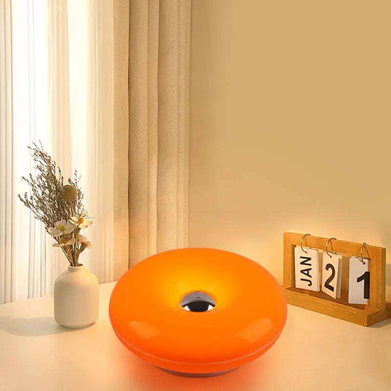 Creative Donut Table Lamp, Wall-Mounted and Rechargeable, with Three Color Lighting, Suitable for Decorative Lighting in Living Rooms, Bedrooms, Dinin