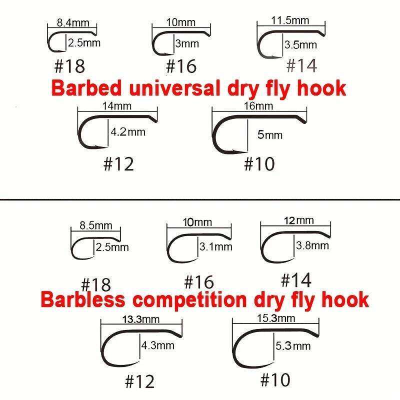 40pcs boxed professional dry fine wire high quality fishing for trout flies barbed/barbless fly tying hooks Z260228