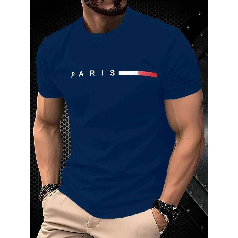 Men's casual round neck with cross design summer top daily | Minimalist style T-shirt comfortable fit C260228 - view 7