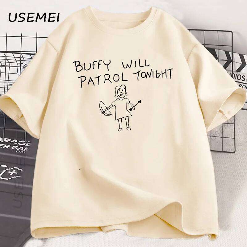 Buffy Will Patrol Tonight T-shirt Funny Men Women Cotton Summer Short Sleeve Tshirt Graphic Tees Unisex Round Neck Clothes C260228 - view 3