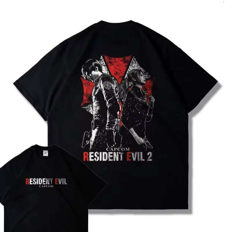 CAPCOM Game PS5 Resident Evil 4 Remastered Short Sleeve T-shirt Men's and Women's Loose Clothes Leon Printed Harajuku Y2k Top C260228 - view 3