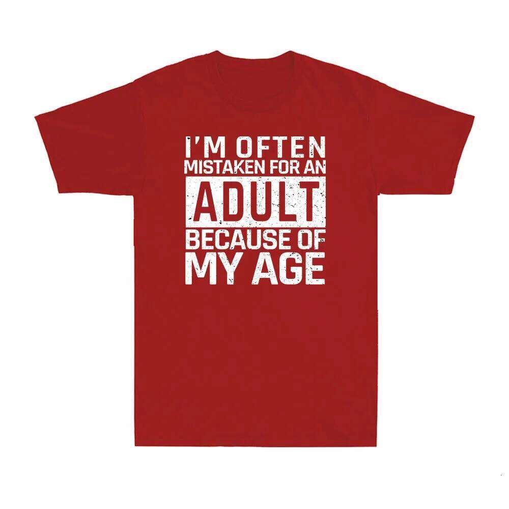 I'm Often Mistaken for An Adult Because of My Age Saying Men's Funny Tshits Graphic T Shirts Summer Cotton Tee Tops C260228 - view 6
