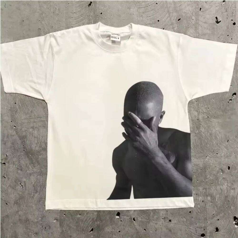 Rapper Frank Retro Graphic T Shirt Men's Hip Hop Ocean Album Clothing T-Shirts Y2k Unisex Blond Fashion Oversized Cotton T-shirt C260228 - view 3