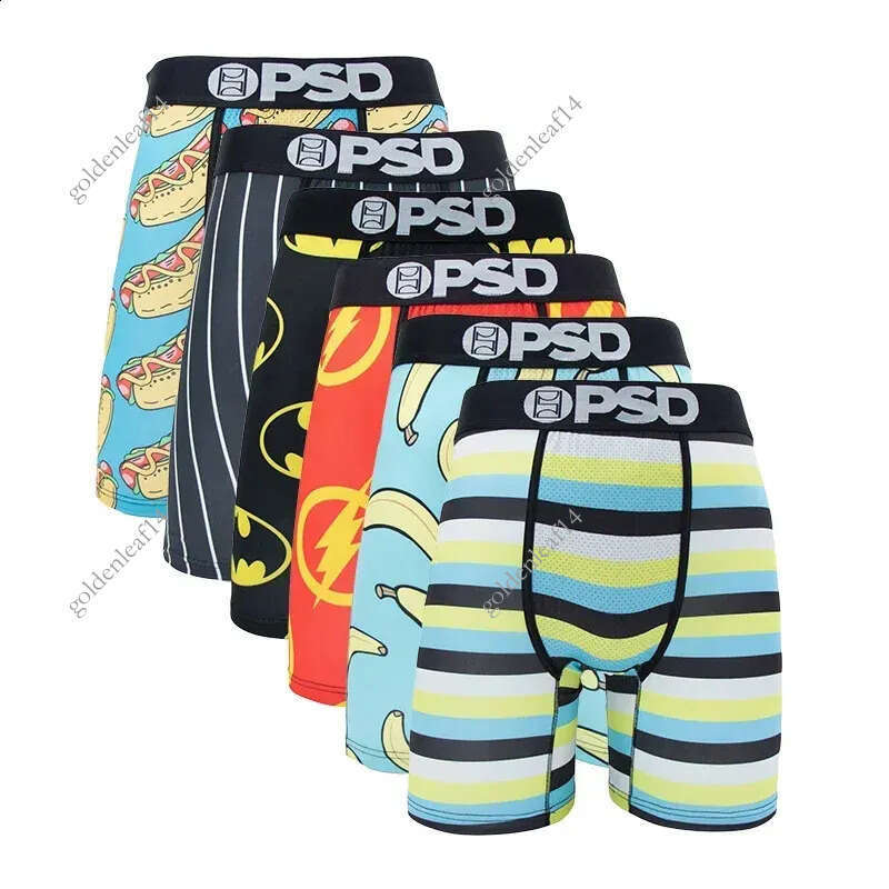 psdboxer Harajuku 6Pcs Fashion Printed Men Underwear Boxer Cueca Male Pantiesy Lingerie Men Underpants psdity Boxer Briefs S-XXL Mens Boxers Trunks bf5