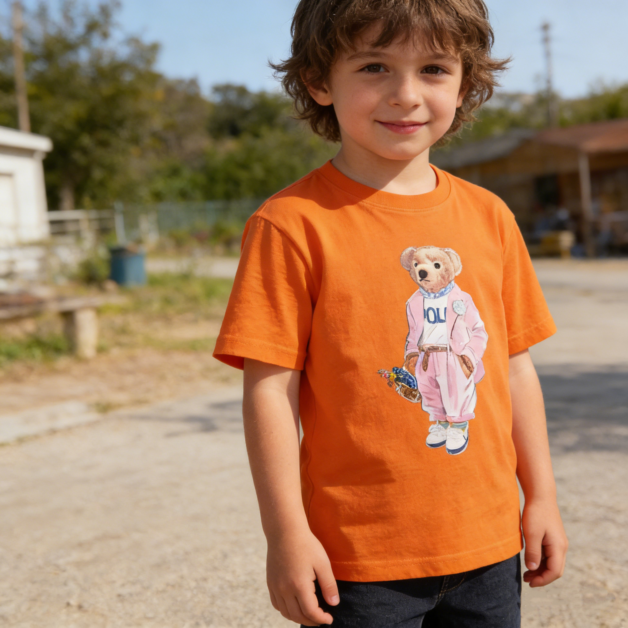 kids clothes kid t shirt girl boy t-shirt fasion baby tshirt short sleeved top summer high quality bear letter print Children's Day students