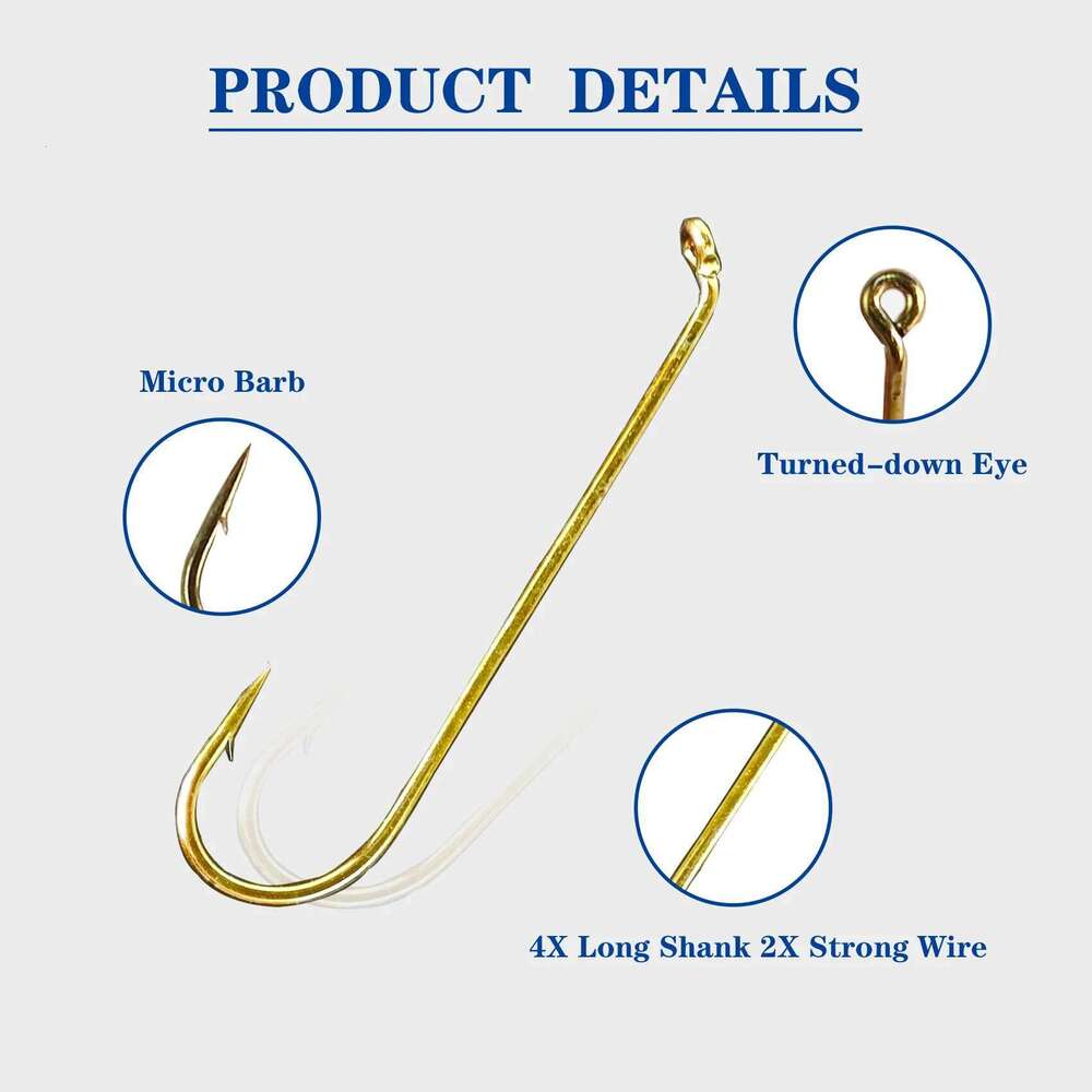 Aventik EP-79580 5X Long Fly Tying Hooks for Nymphs and Streamers Bronze, Round Bend, 2X Strong Wire fishing hook Z260228