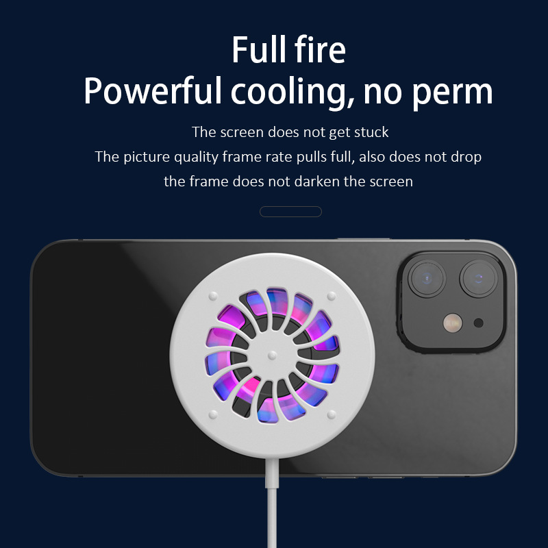 Magnetic Cooling Wireless Charger Type-C 15W Fast Charging RGB Light Game Mobile Phone Cooler Charger