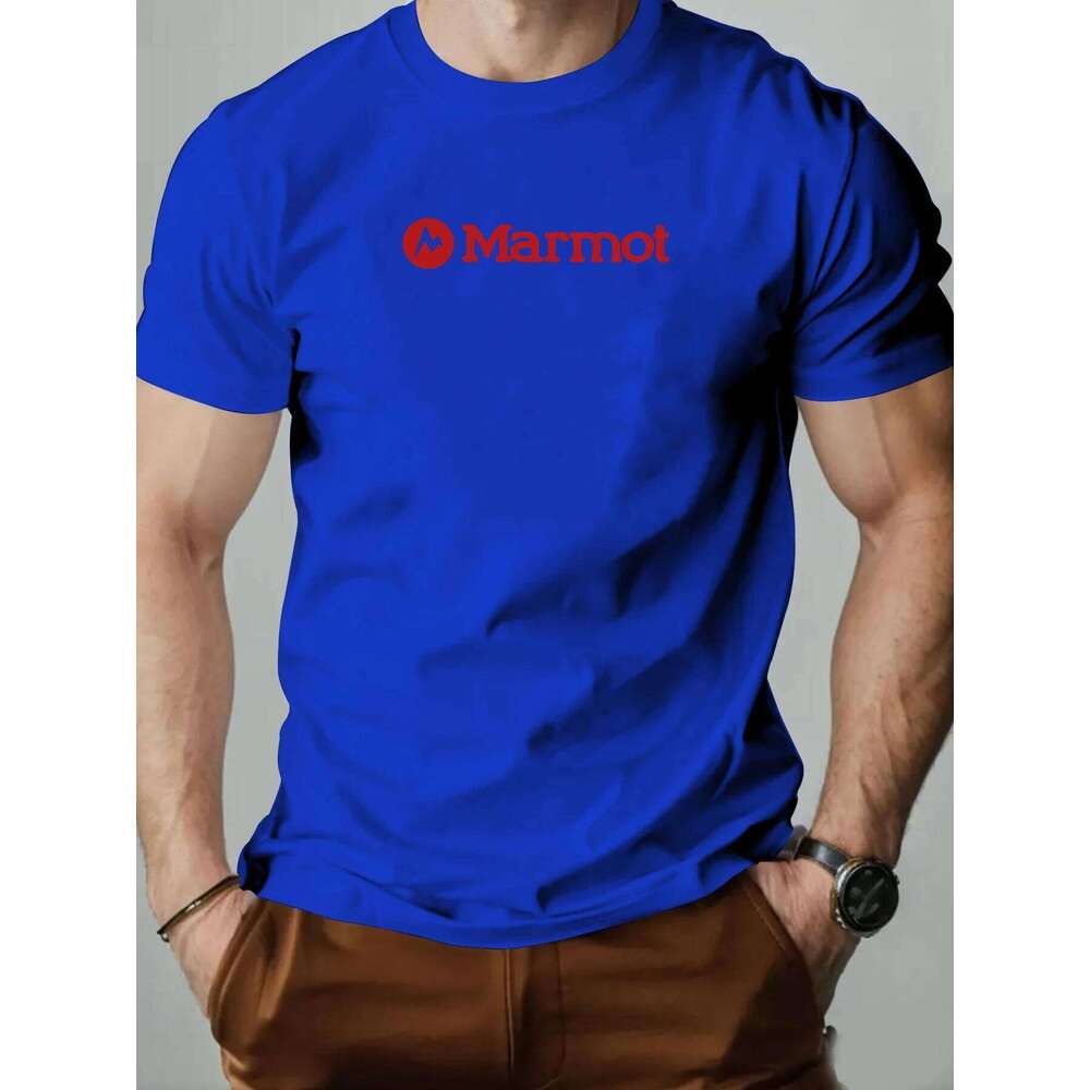 Men's cotton T-shirt, Groundhog brand logo summer round neck short sleeve graphic breathable fashion casual T-shirt C260228 - view 4