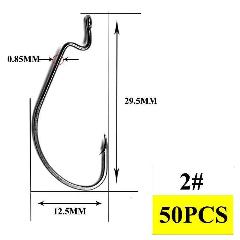 50Pcs Thin Wire Offset with rings Carbon Steel Crank tackle Worm Hooks With big eyes Ring Z260228