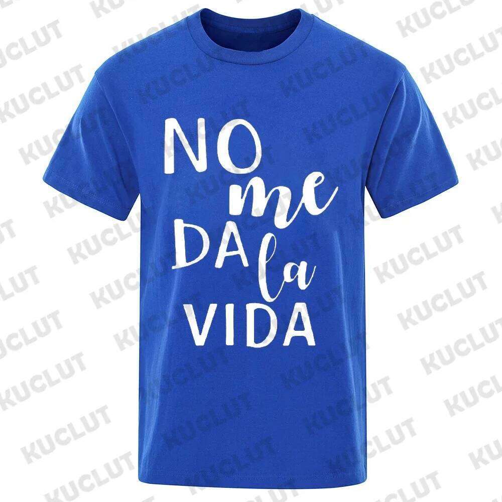Letter It Doesn't Give Me Life Spanish Men Ladies Casual Basics O-collar Black Shirt Short Sleeve Unisex T-shirt Tops C260228 - view 5