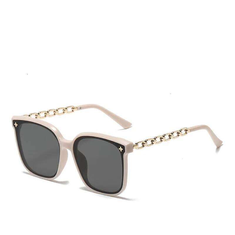 New Rectangle Sunglasses Metal Chain Strip Mirror Leg Sun Glasses Women's Outdoor Driving Eyewear Uv400 Oculos De Sol