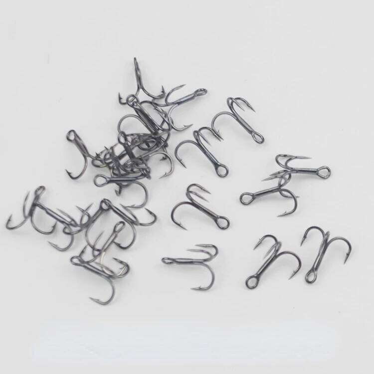 Three hooks carbon steel micro-object anchor horse white strip Luofei mouth Luya fish ultra-small fly hook Z260228