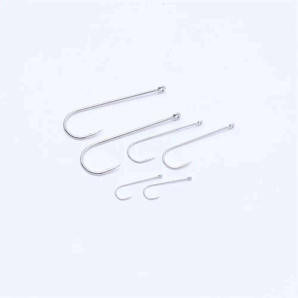 Aberdeen hooks with holes, loose bulk long extended straight handle hooks, fishing gear supplies Z260228