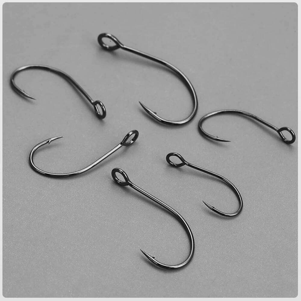 Thetime Big Eye Single Barbless Jig Hook High Carbon Steel Barbed Spoon Bait Hooks Fishing Tackle For Bass Perch Shad Fish Lure Z260228