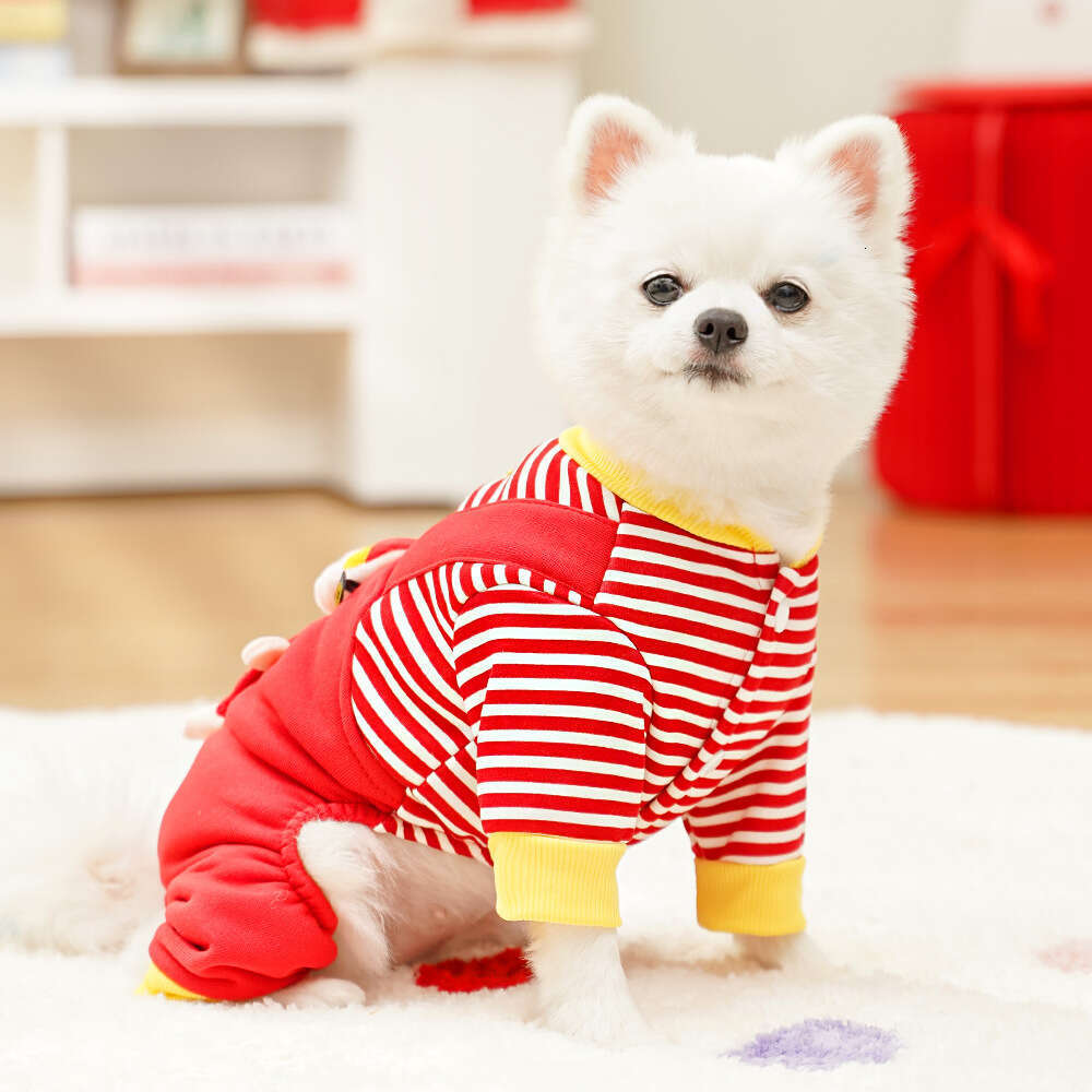 Famous brand New Year God of Wealth Autumn Winter Pet Fleece Hoodie Cat Supplies Medium Dog French Bulldog Four legged Clothes pupakaIK