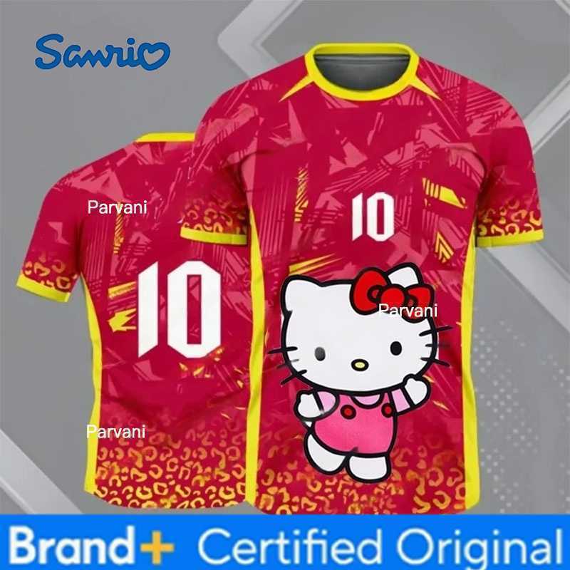 Sanrio Special Edition Hello KItty No10 Football Jersey 3D O-neck Breathable Sport Tee Men Women Training TShirt Streetwear Top H260228