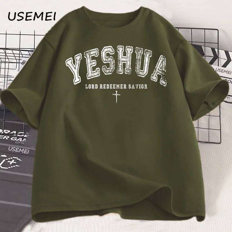 Vintage Tshirt Christian Yeshua T Shirt Religious Aesthetic Faith Jesus Bible Verse T-shirt Men Women Clothing C260228 - view 5