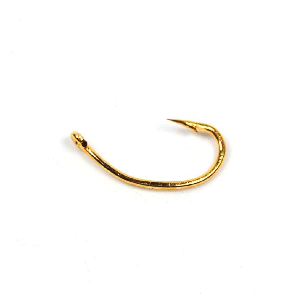 Bimoo 50pcs 100pcs #10 #12 #14 #16 Golden Curved Nymph Fly Tying Hook Scud Shrimp Pupae Larvae Caddis Emerges Trout Fishing Lure Z260228