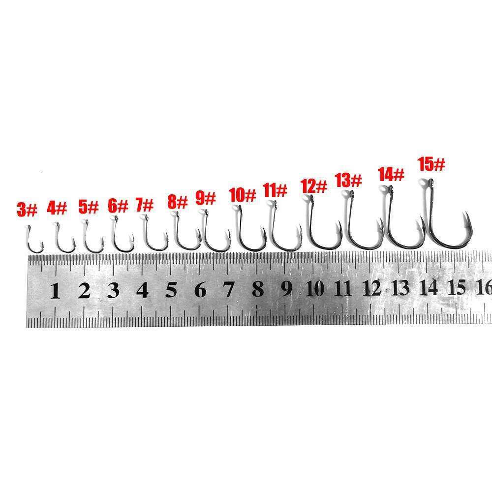 50Pcs-200Pcs Strong Sharp Needle Point Barbs Ringed Eye Saltwater Fishing Octopus Carp Hook Z260228