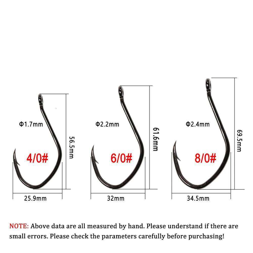 Wifreo 20pcs V Shape Catfish Offset Barbed Sea Bass Hook 8 6 1/0 2/0 3/0 4/0 6/0 8/0 Saltwater Fishing Hooks Z260228