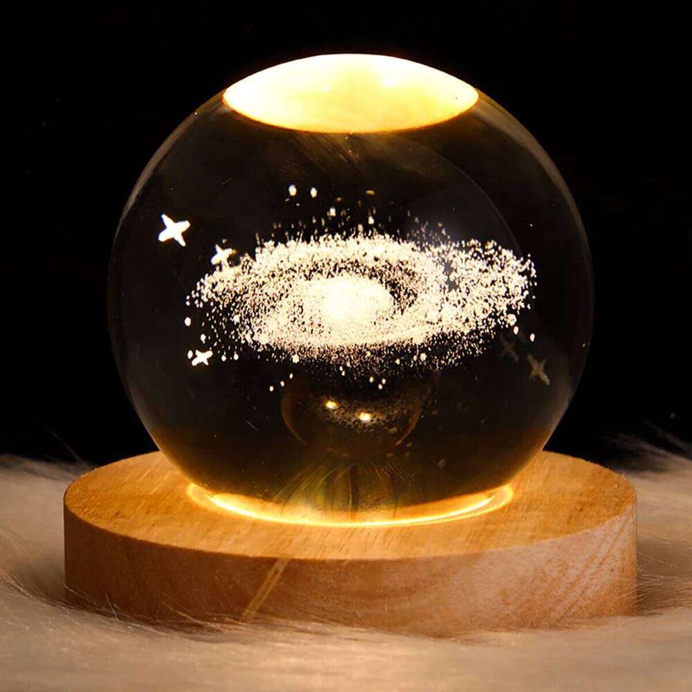 3D Lamp Glowing Planetary Galaxy Crystal Ball Night Lights Bedside Light Home Decor Christmas Gift Z260227