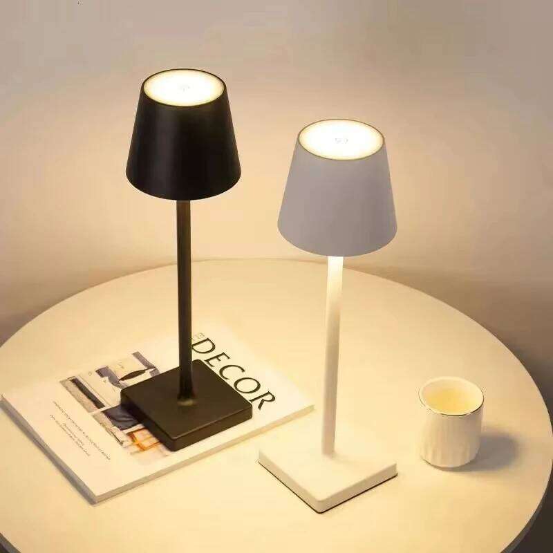 Rechargeable LED Table Lamp Touch Switch 3 Levels Dimmable Desk Lights Bar Club Dinner Creative Decorative Ambient Lighting Z260227
