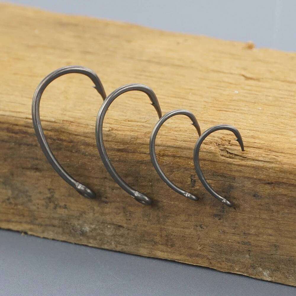 Hirisi 50pcs PTFE Coated Fish Hook High Carbon Stainless Steel Anti-Rust Sharp Point Barbed With Eye for Fishing Accessorie 8031 Z260228