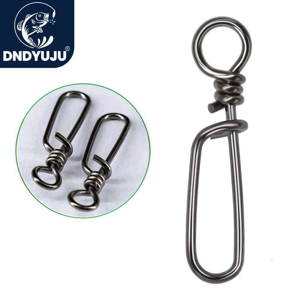 DNDYUJU 50-200pcs Stainless Steel Squid Connector Snap Lure Pin Swivel Solid Rings Safety Snaps Fishing Hook Z260228